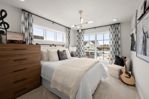 Bedroom number 4 on the upper level. Finally a designated space for guests to come and stay or room for a growing household. (model photo)