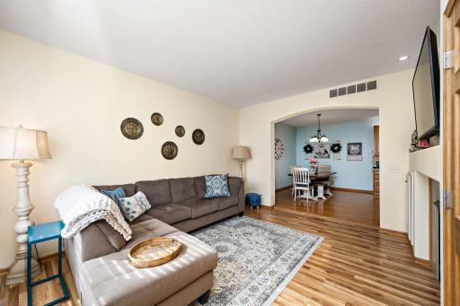The hardwood floors flow nicely into the kitchen.