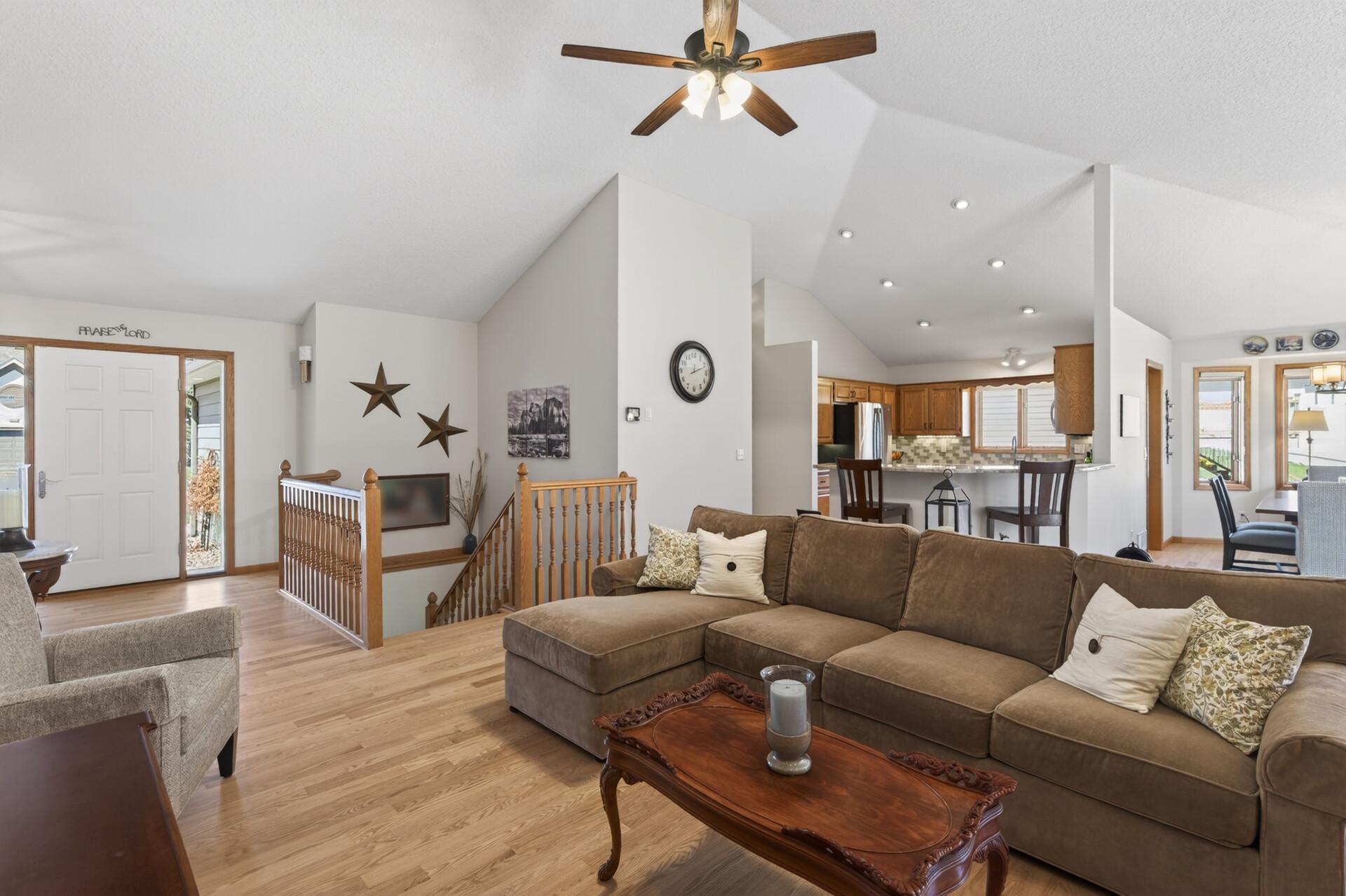 Vaulted, open gathering spaces on the main level!