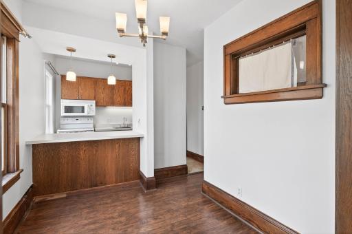 View of the kitchen from the informal dining room