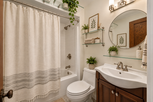 Virtually staged bathroom