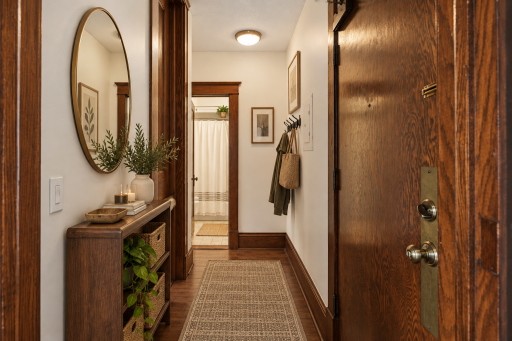 Virtually staged entrance/hallway space