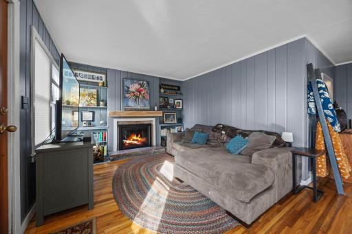 Living room with fireplace