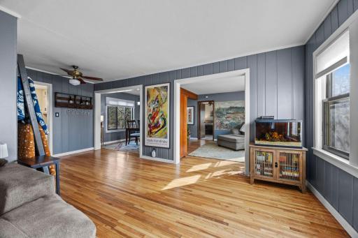 LR to family room to DR view