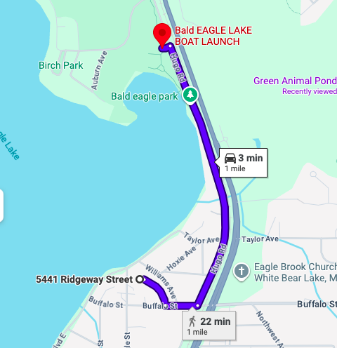 Map to Public Boat Launch