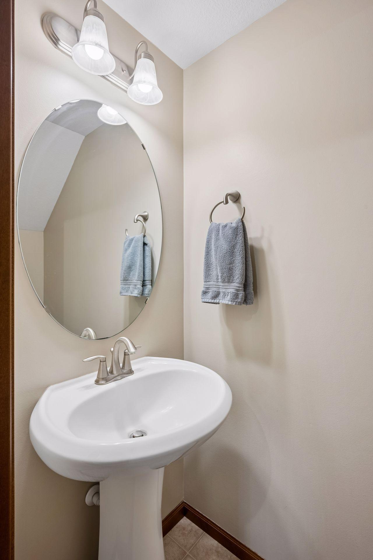 1/2 bath powder room off the kitchen.