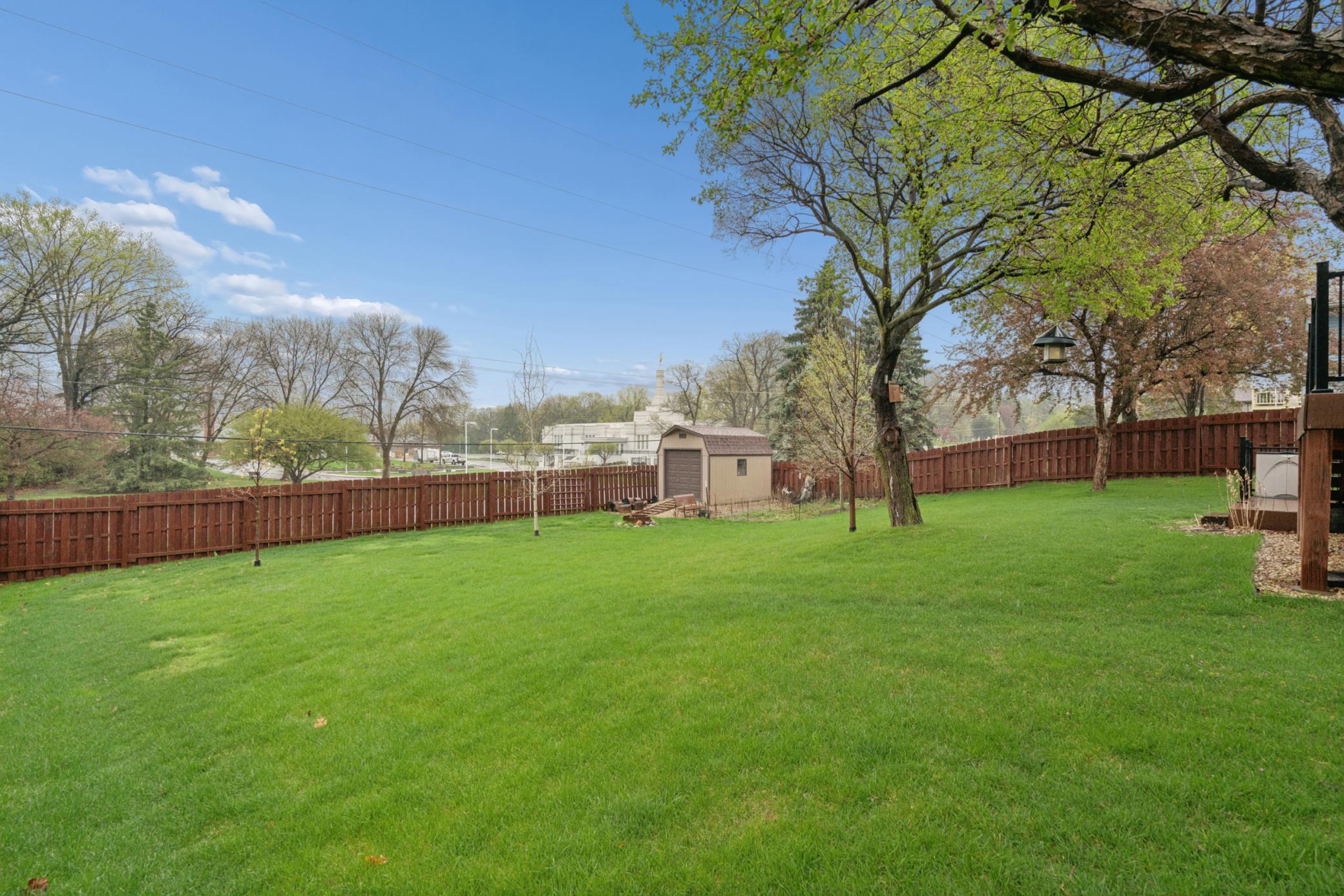 Fenced in backyard