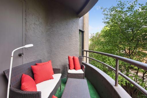 Private upstairs balcony off of the main bedroom