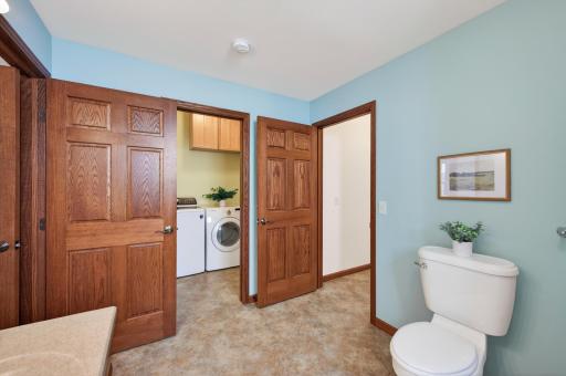 Main floor bathroom and laundry room