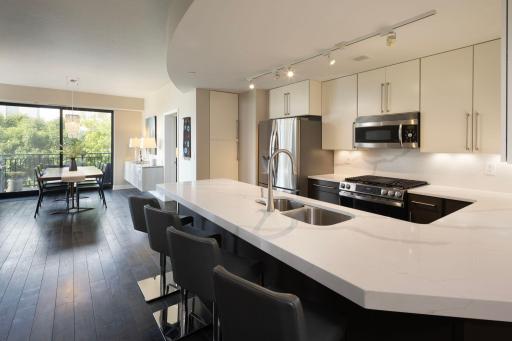Carlyle 607 - Updated kitchen, with new quartz countertops and backsplash