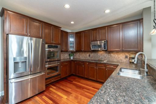 Double oven. Electric cooktop with gas line for future conversion