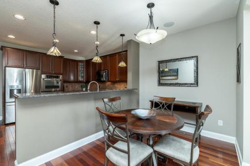 Informal dining with Brazilian cherry hardwood floors