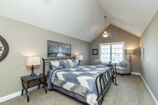 Upper third bedroom with vaulted ceilings