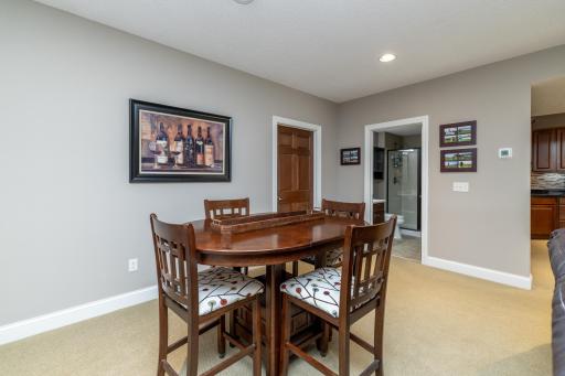 Lower level space for card or dining table