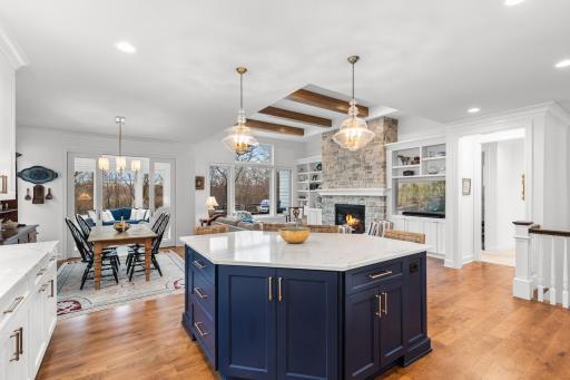 Chef-inspired kitchen with expansive center island
