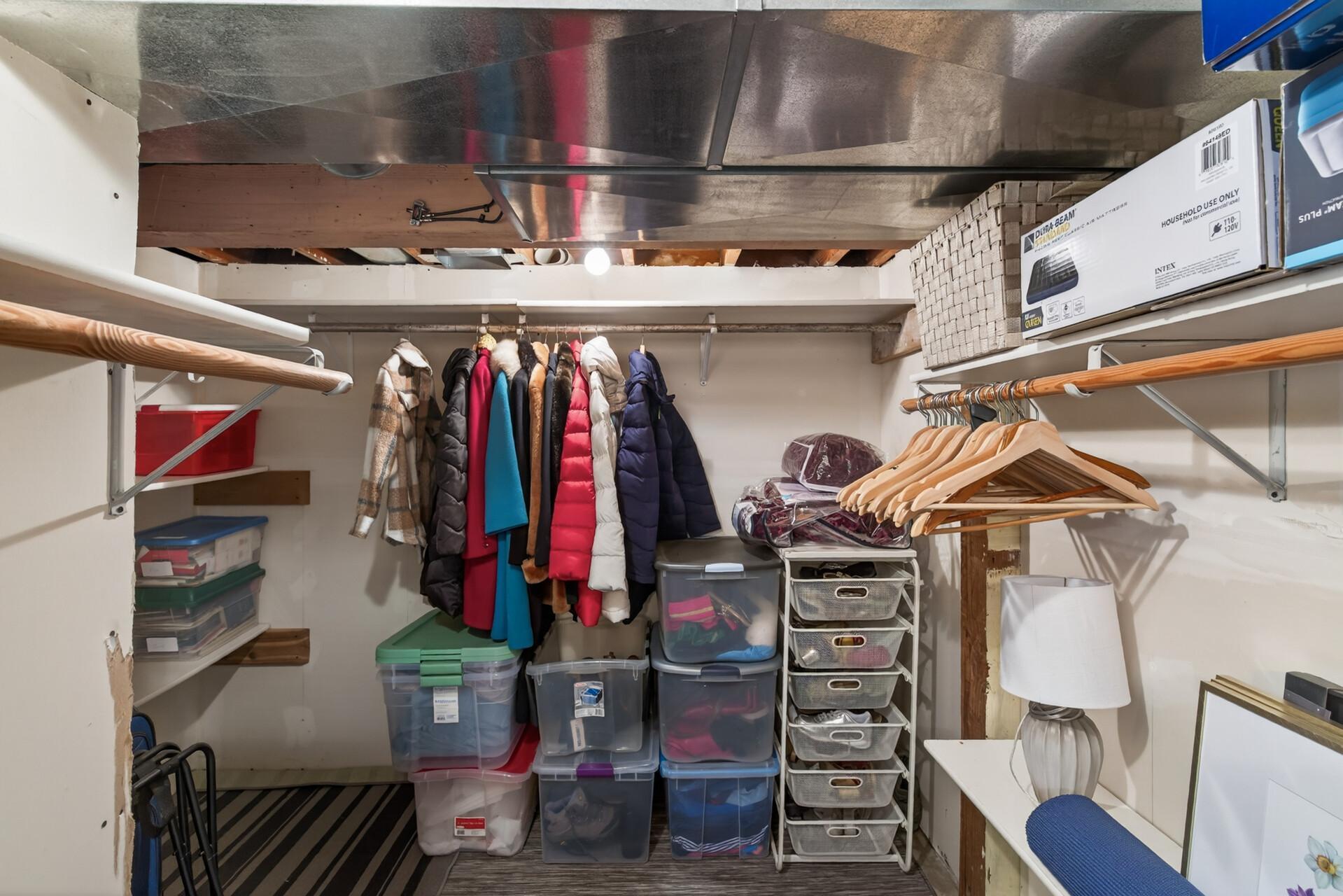 Walk-in closet in third bedroom.