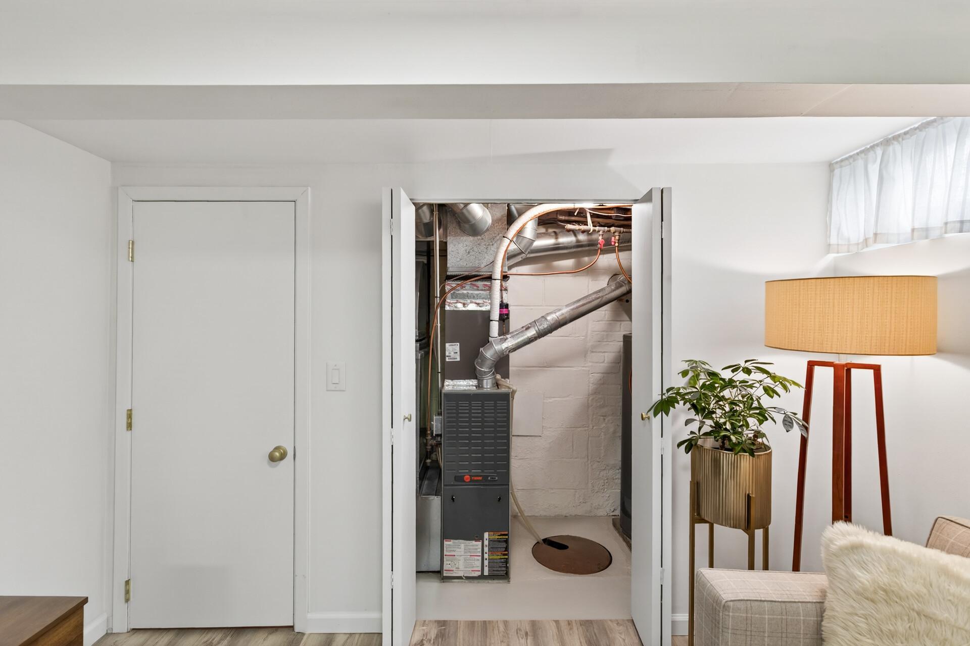 Utility closet on lower level.