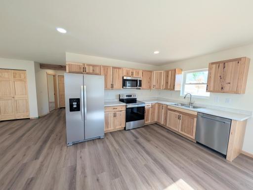 What a great Kitchen. Enjoy you New Stainless Steel Appliances .