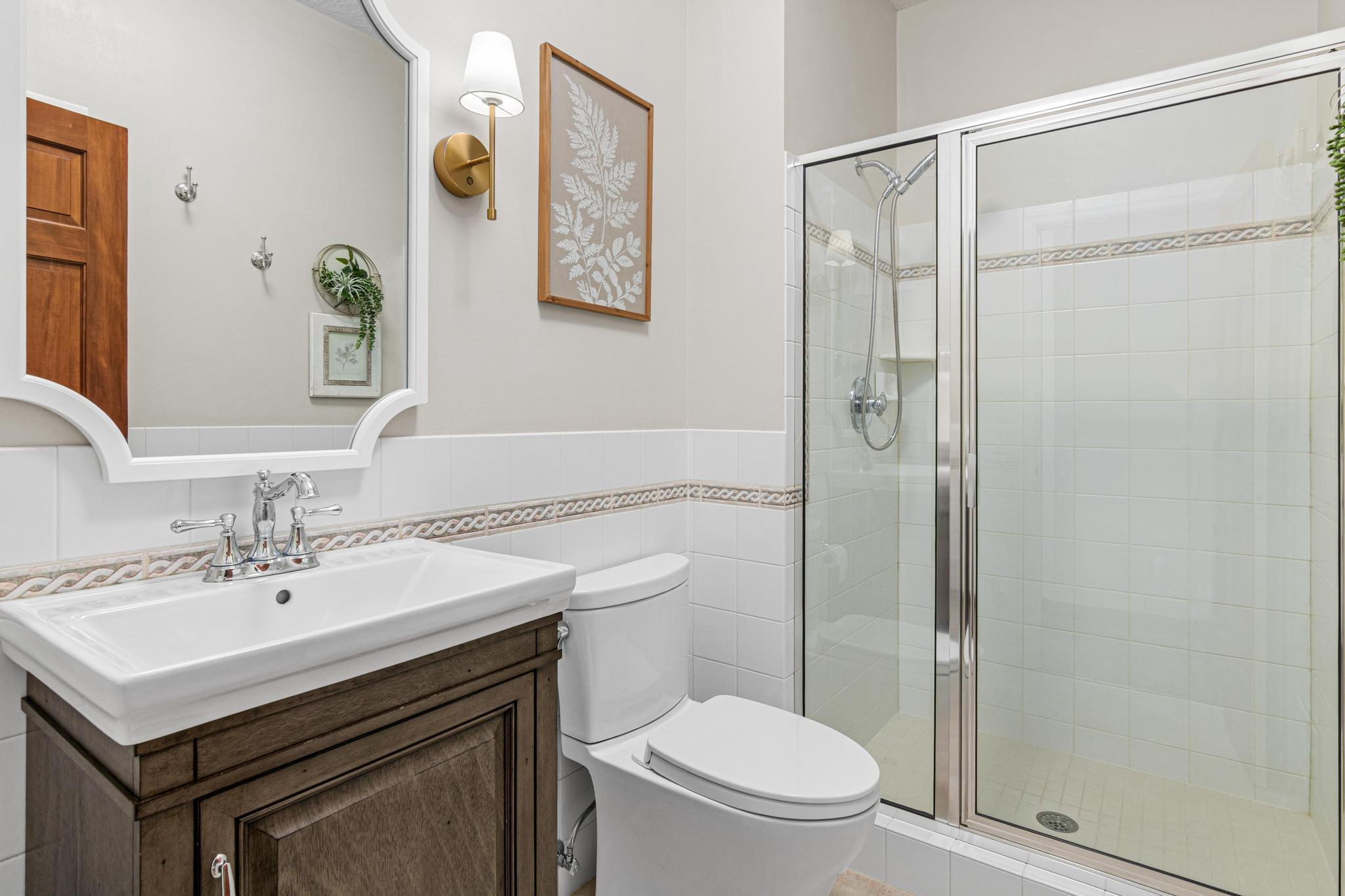 Updated main level bathroom near the guest room- perfect for company.