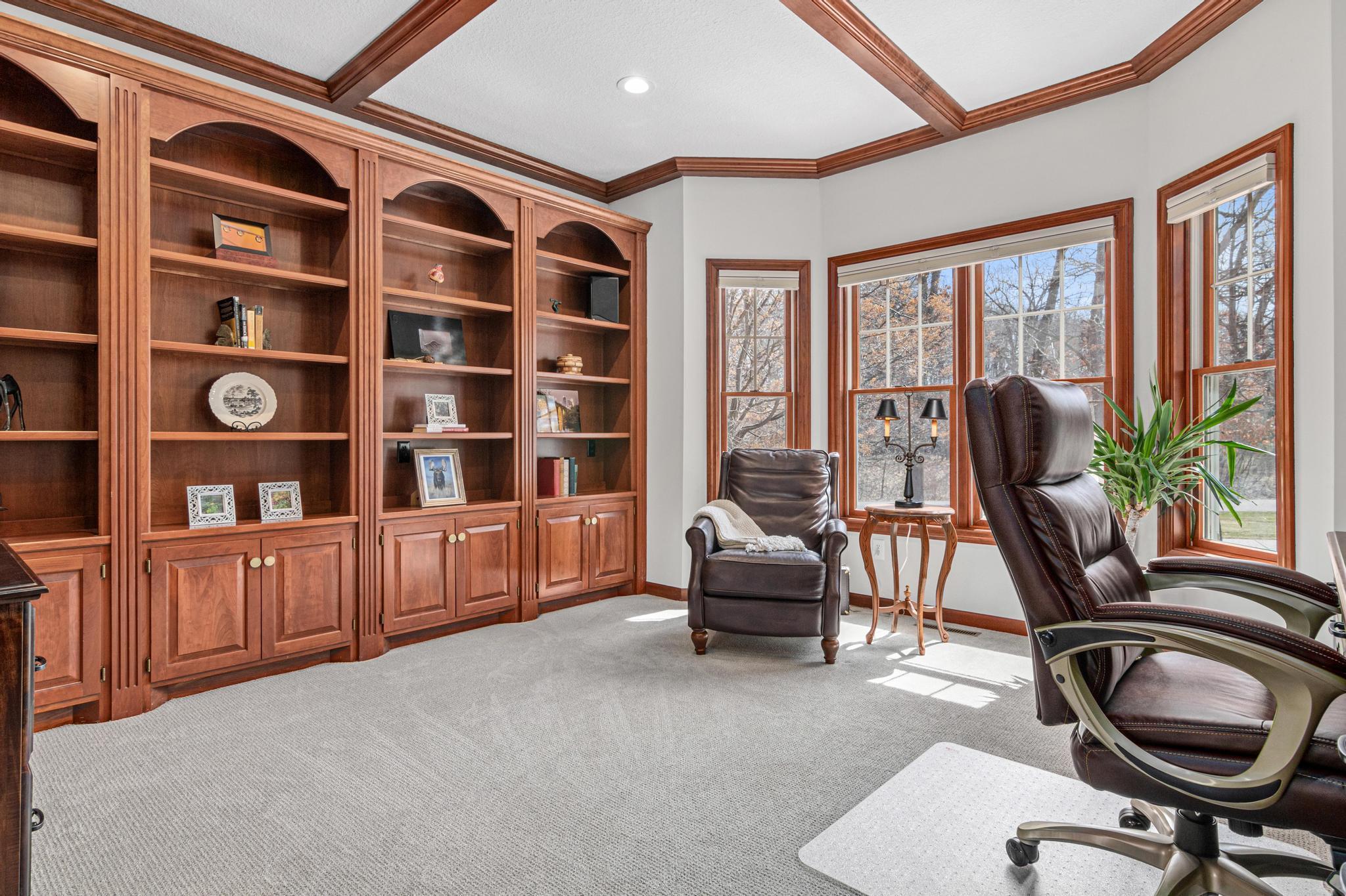 Executive office provides a quiet, dedicated workspace ideal for working from home.