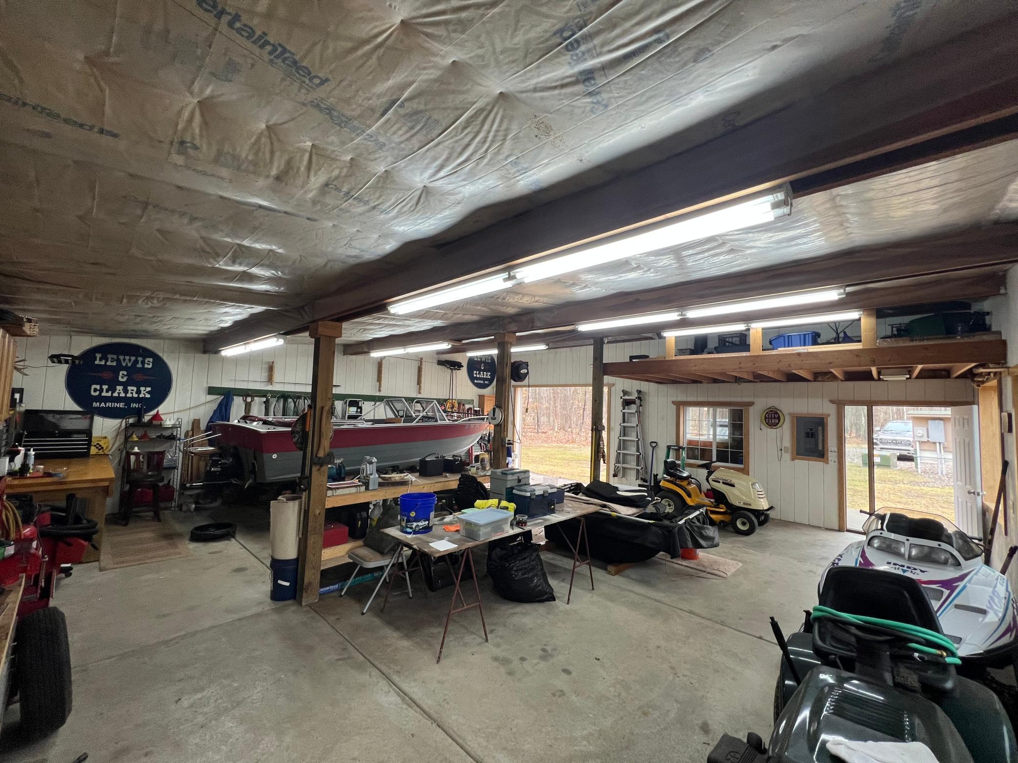 Garage interior-plenty of room for toys