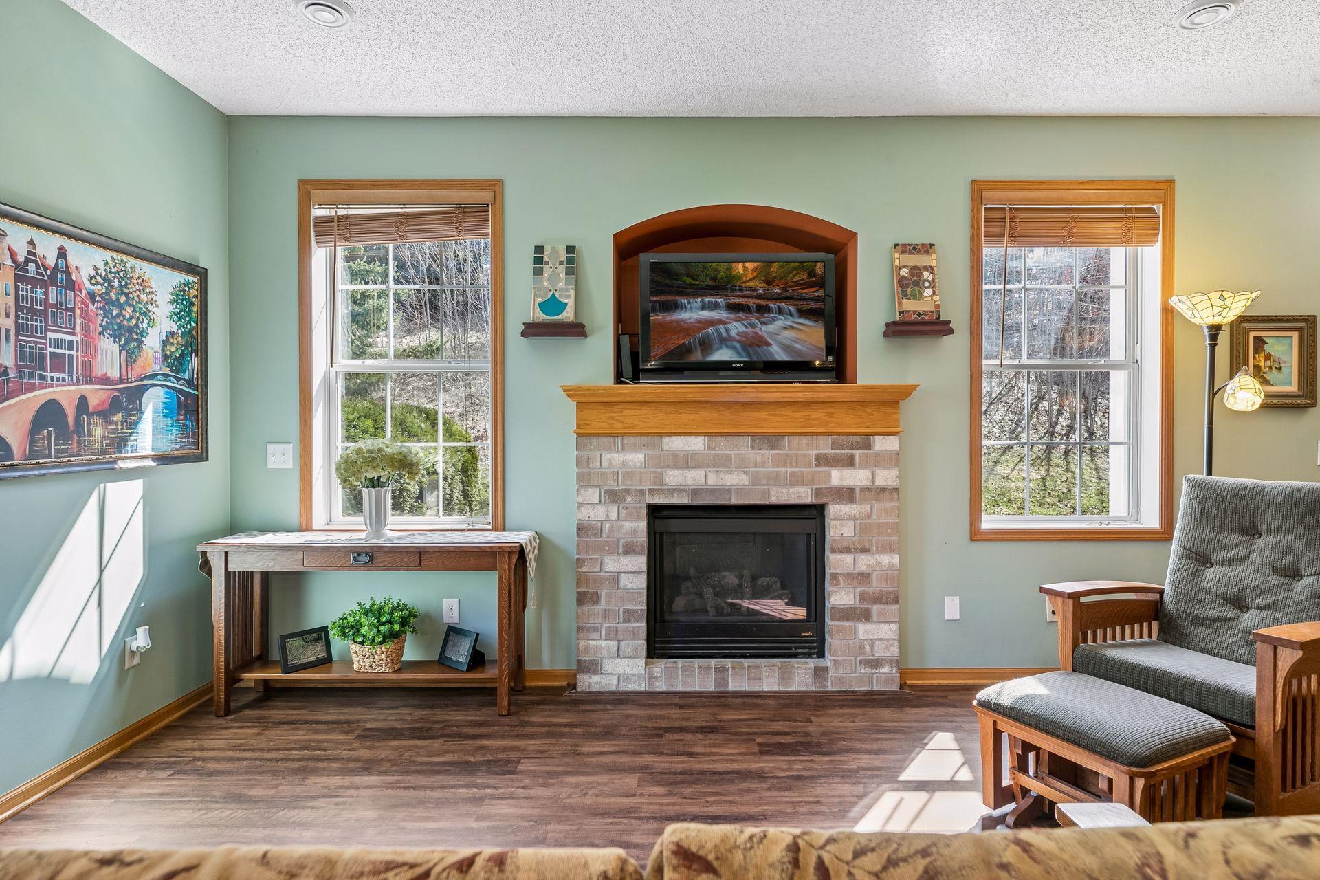 Relax by the fireplace