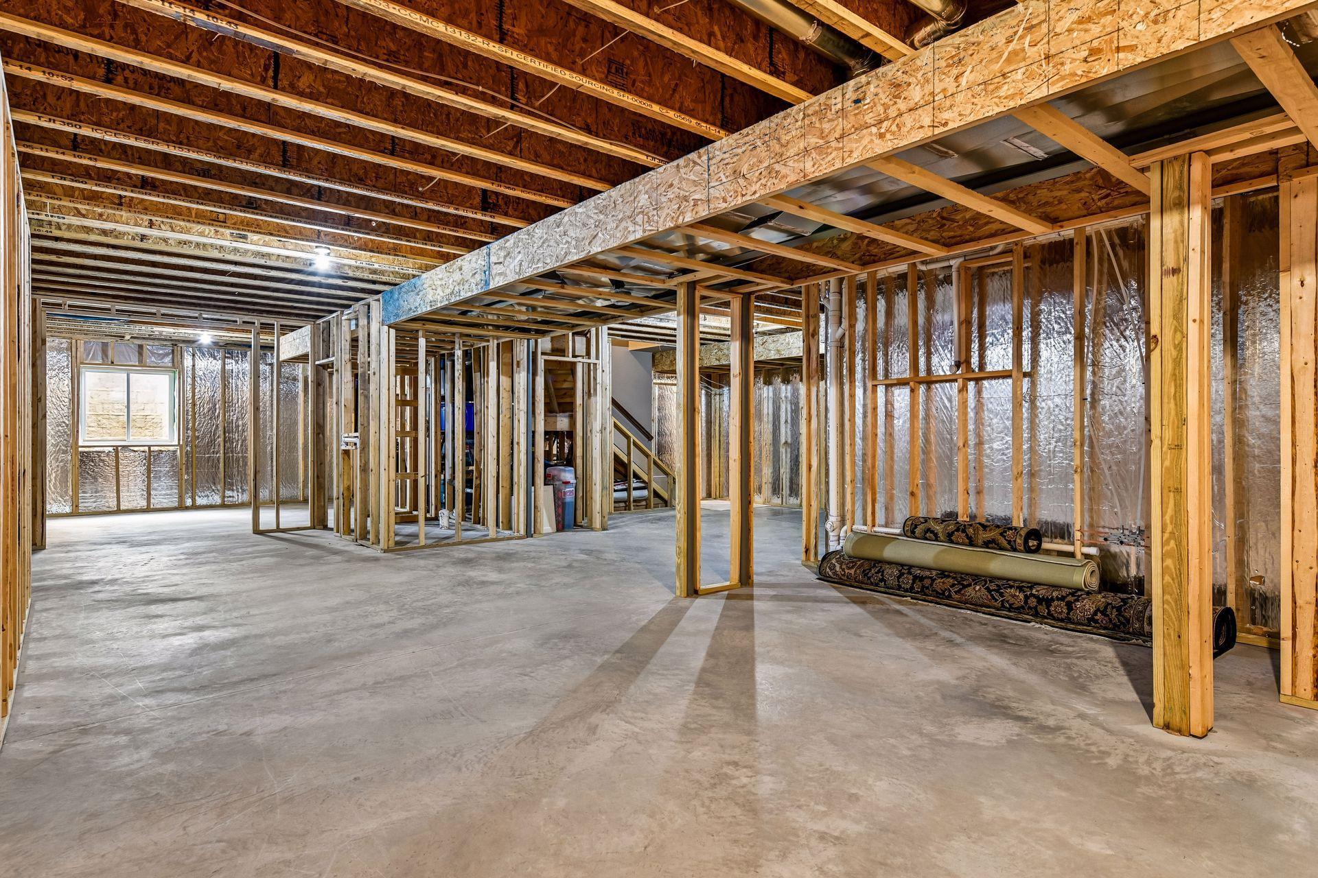 Lower level already plumbed for a wet bar.