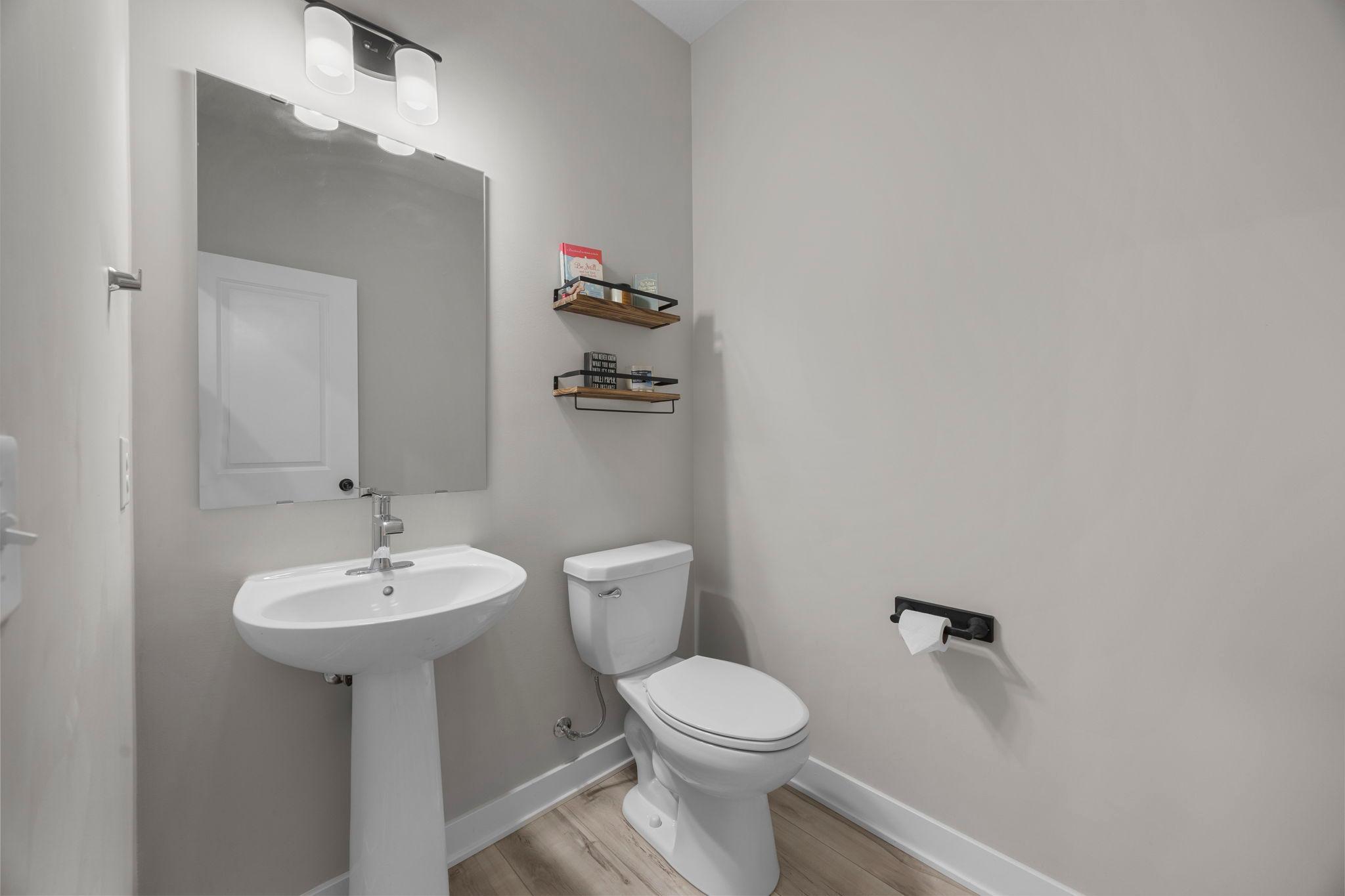 Main level half bath.