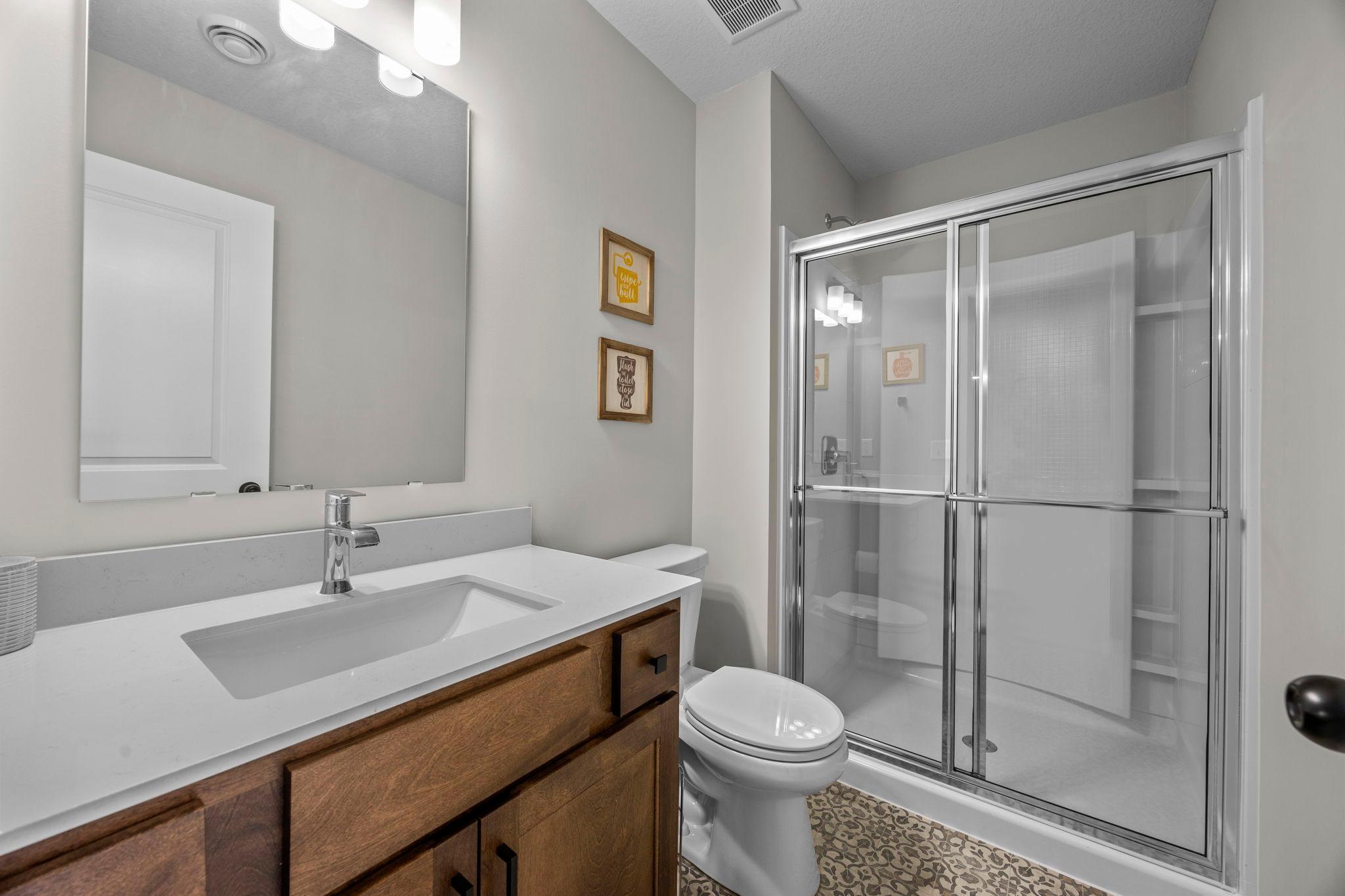 Lower level 3/4 bath.