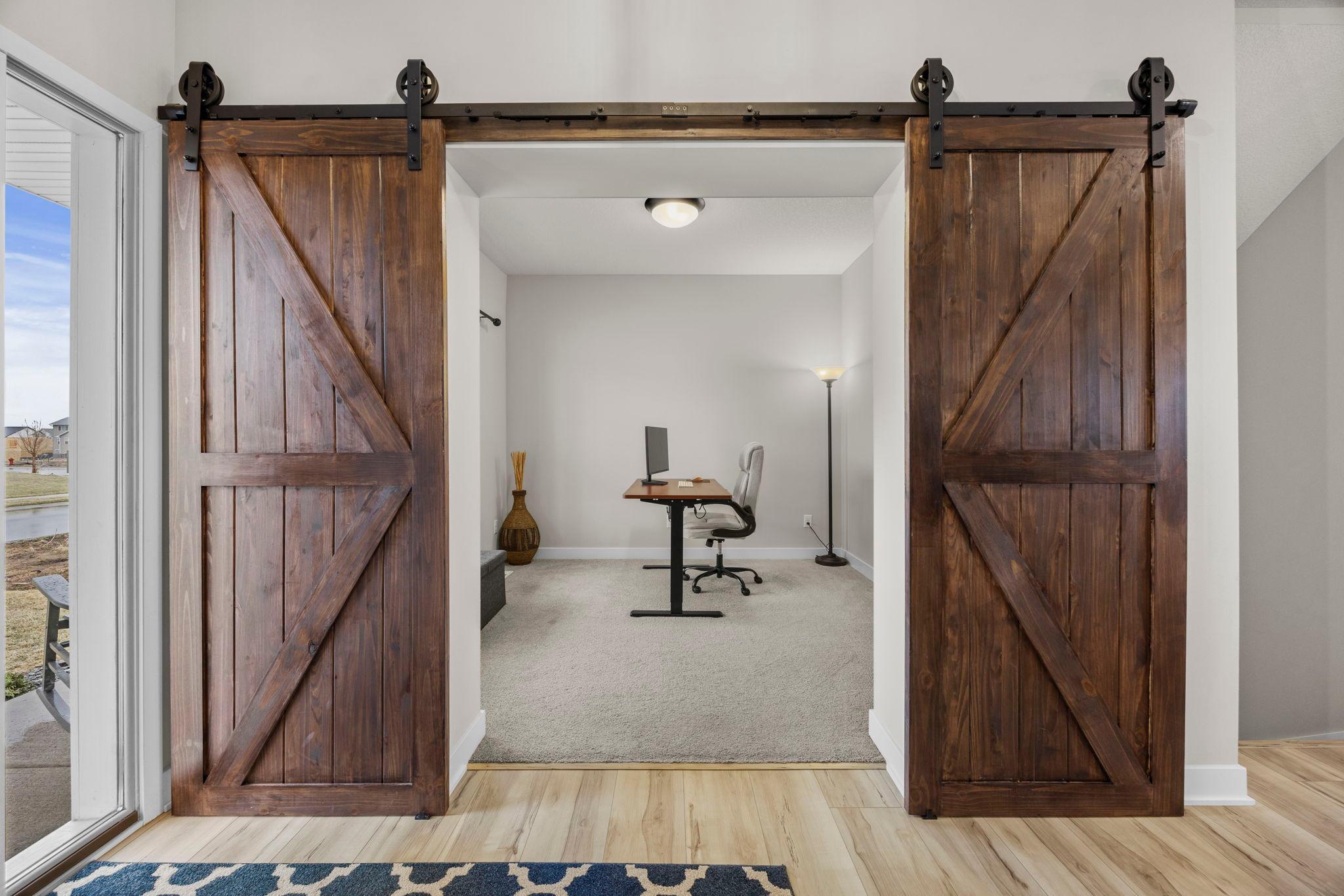 Barn doors on your main level office or sitting area!