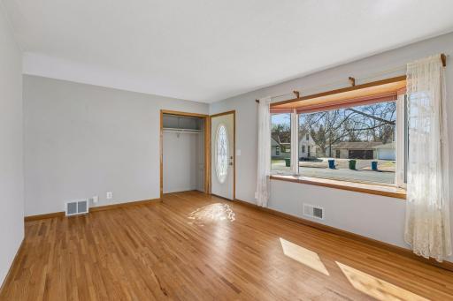 Right off of the front door is a handy coat closet.