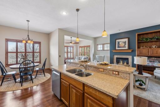 View from kitchen toward social spaces.