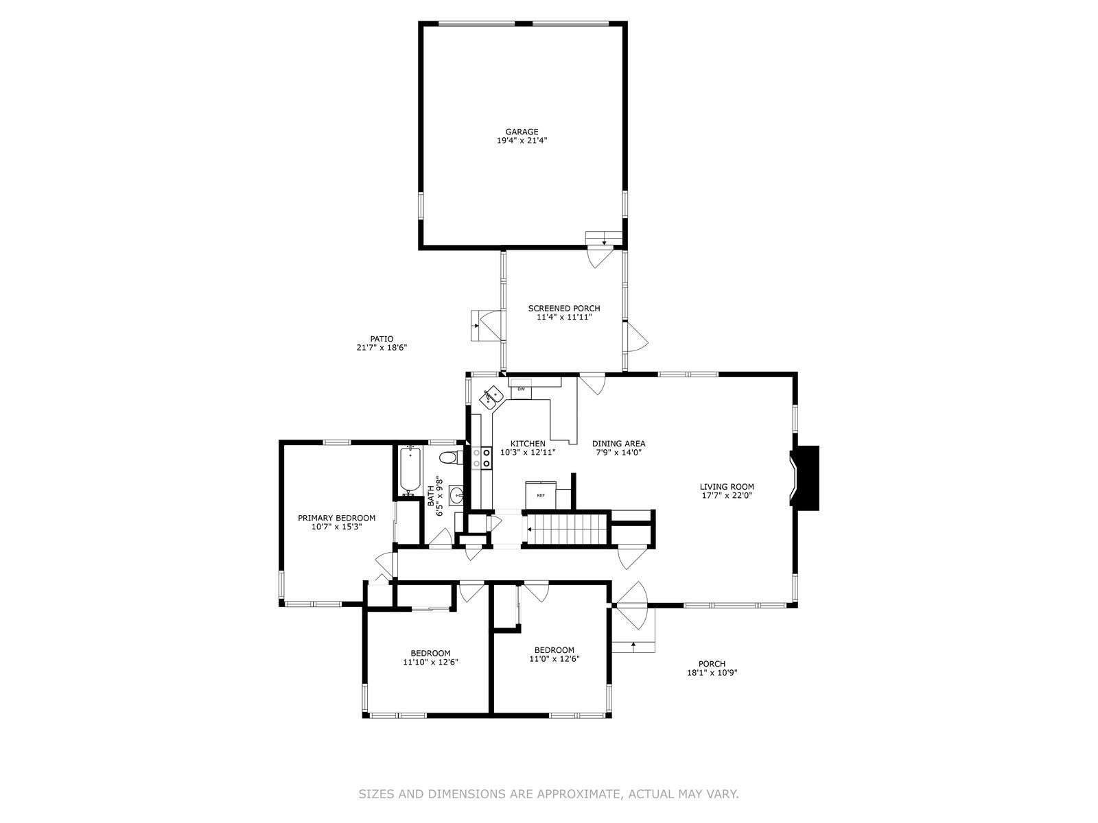 Main level floor plan