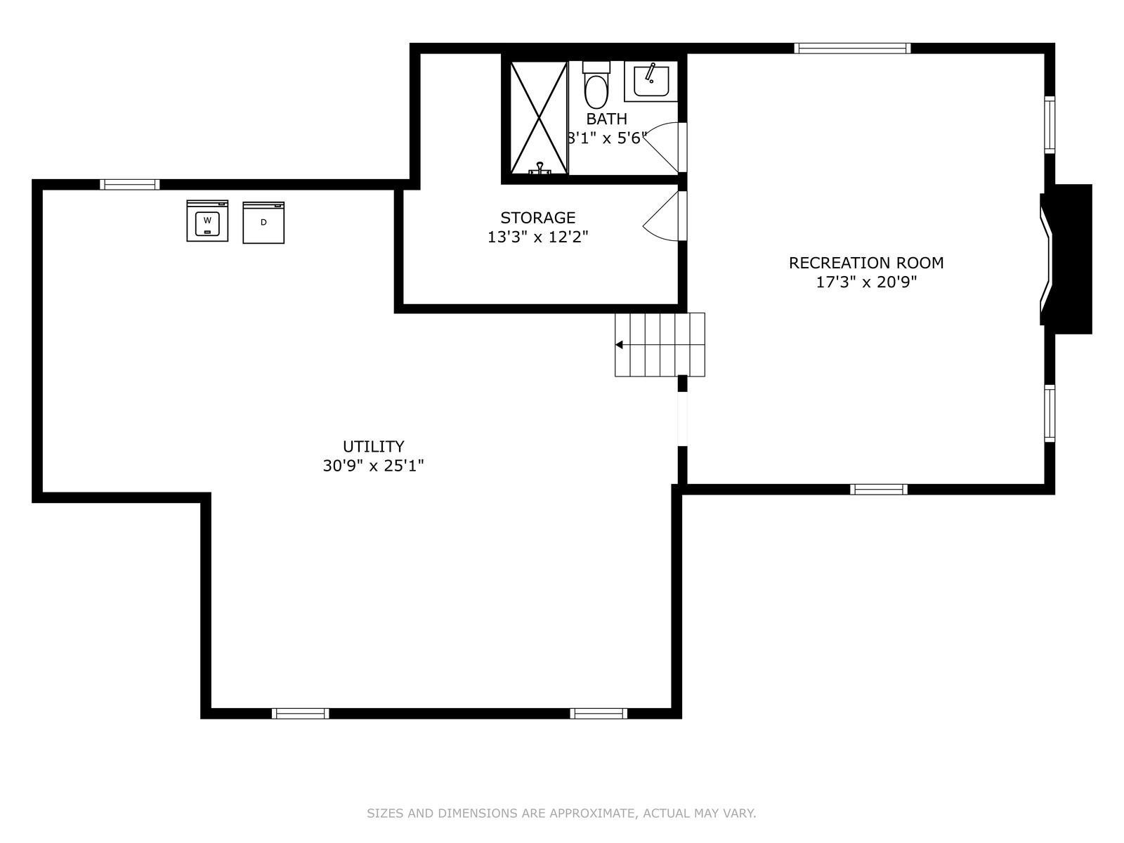 Lower level floor plan