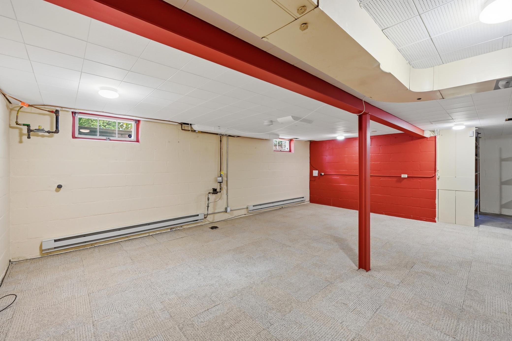 Bonus storage area, workout space or hobby room.