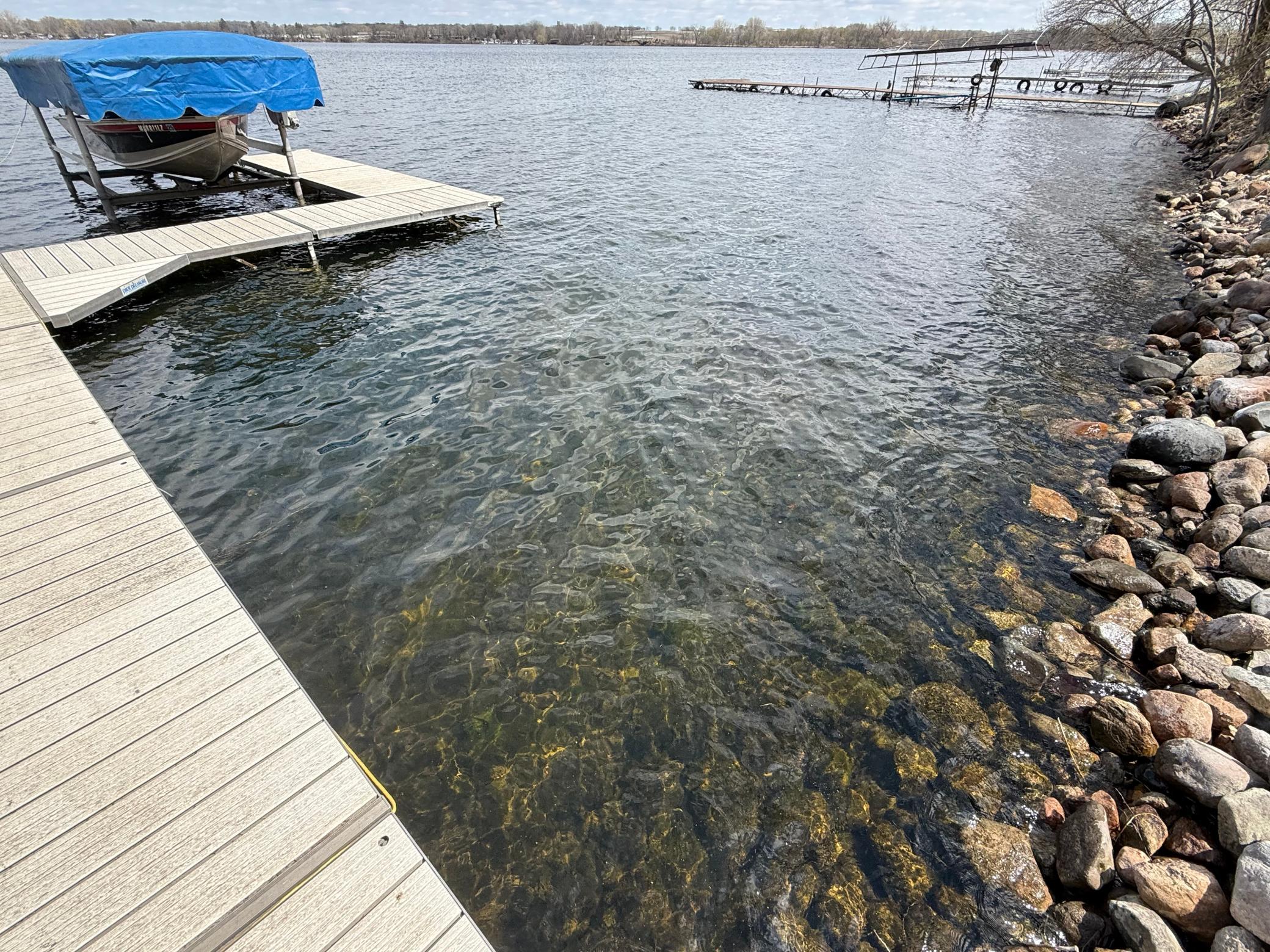 The shoreline is all rip rapped.