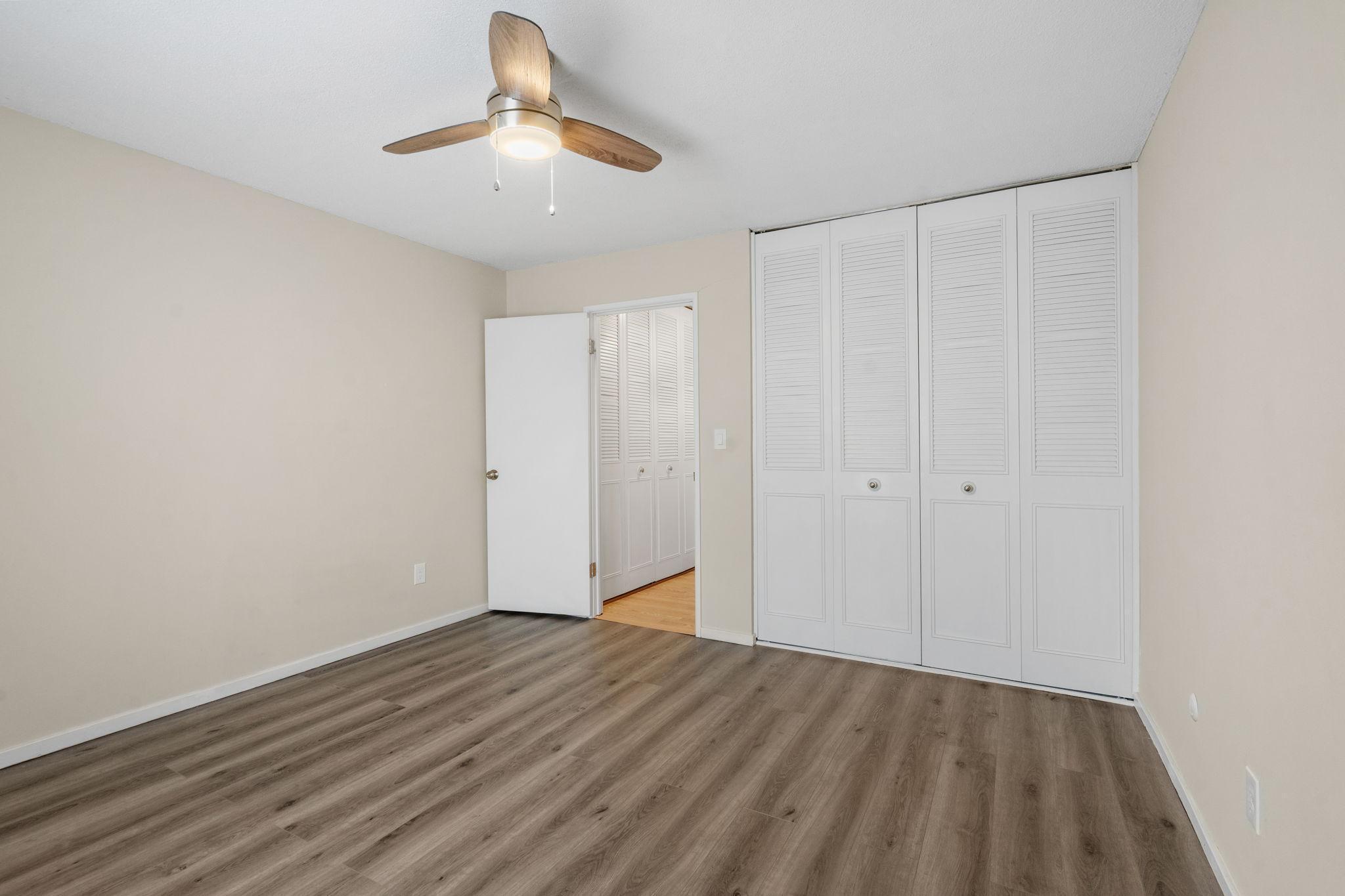 Double bedroom closet is a nice perk