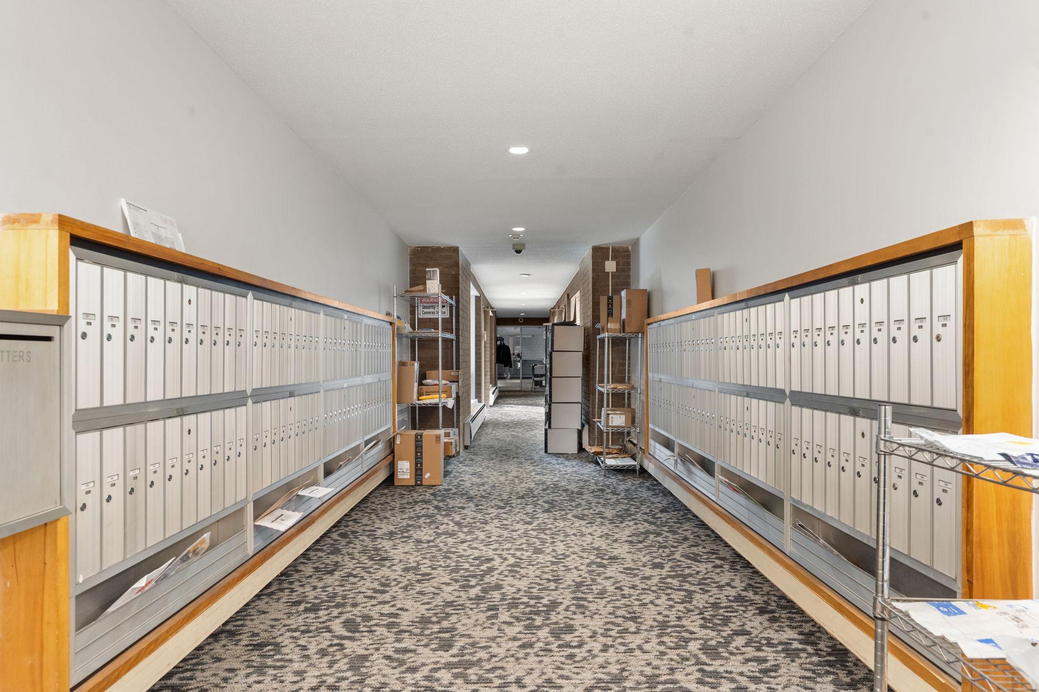 Clean and organized mail room