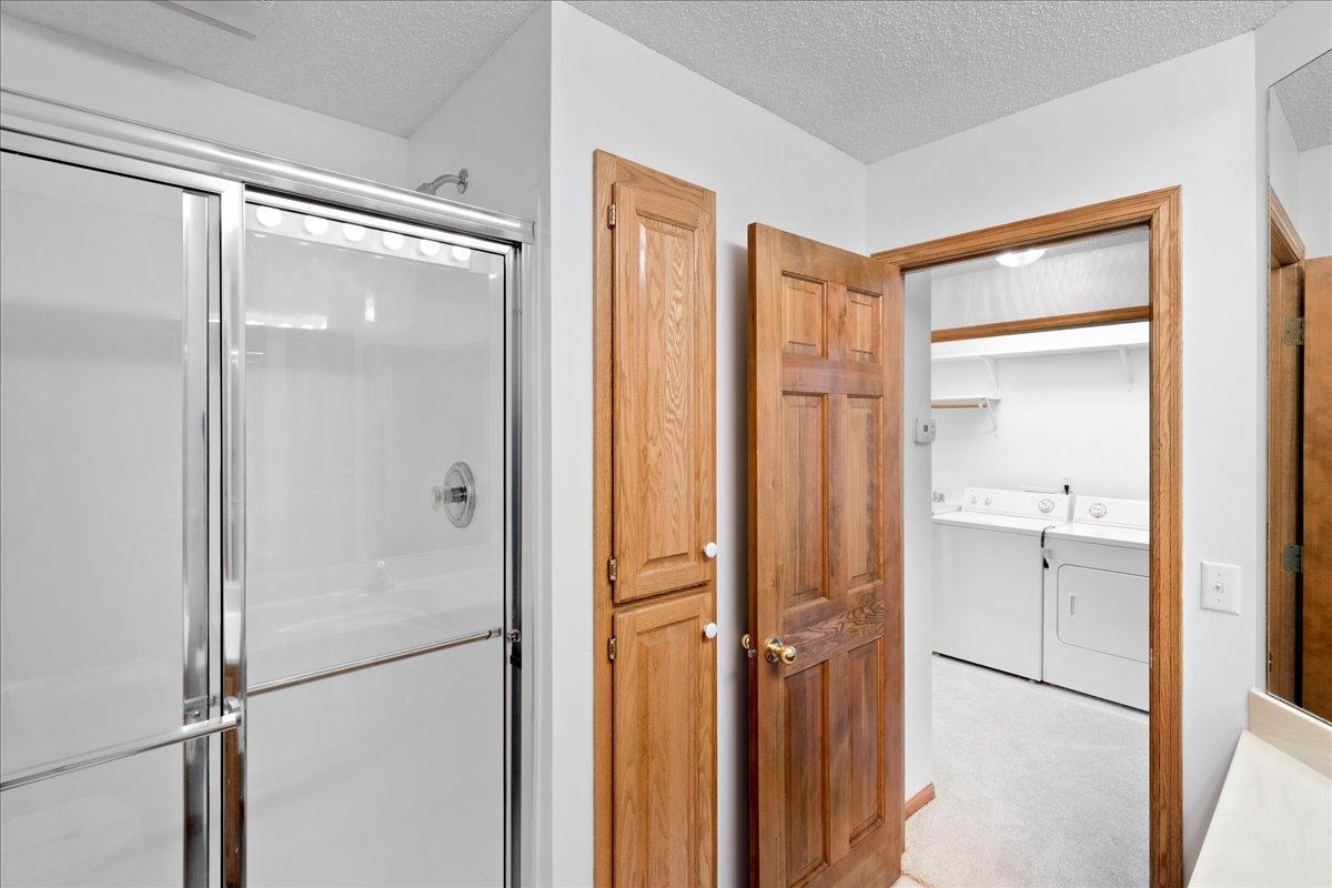 Ceramic tile floor; Linen Cabinet