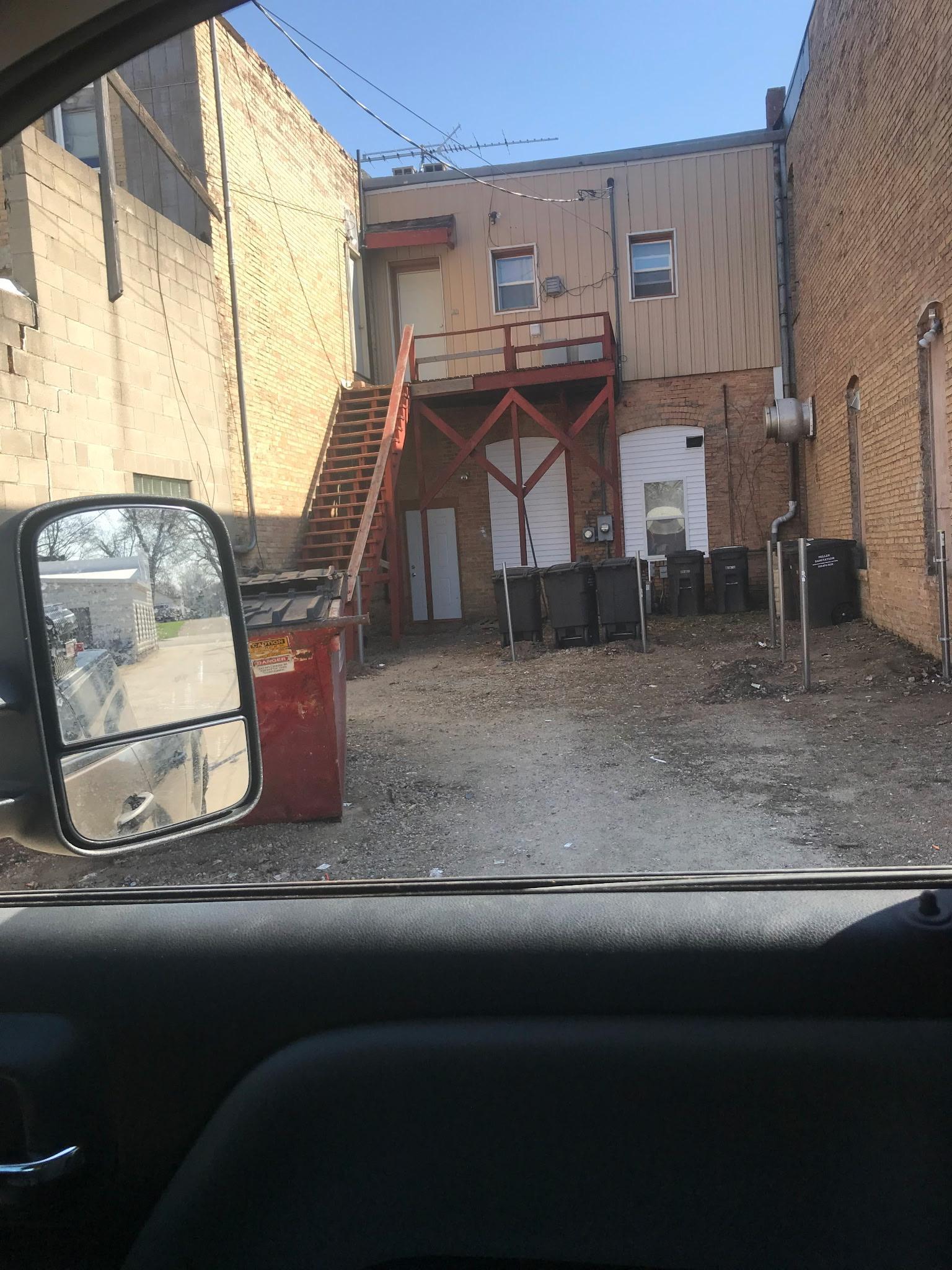 Behind building area