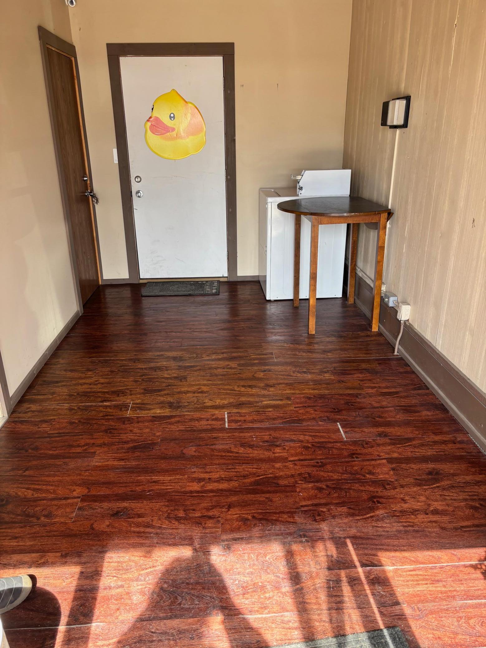 Hallway to shop and laundry