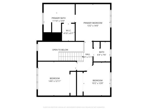 Upper Level Floor Plan - Dimensions may not be Exact