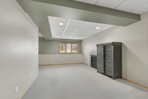 Finished Basement - L Shaped Family Room, 4th Bedroom with Huge Storage Closet and 3/4 Bath