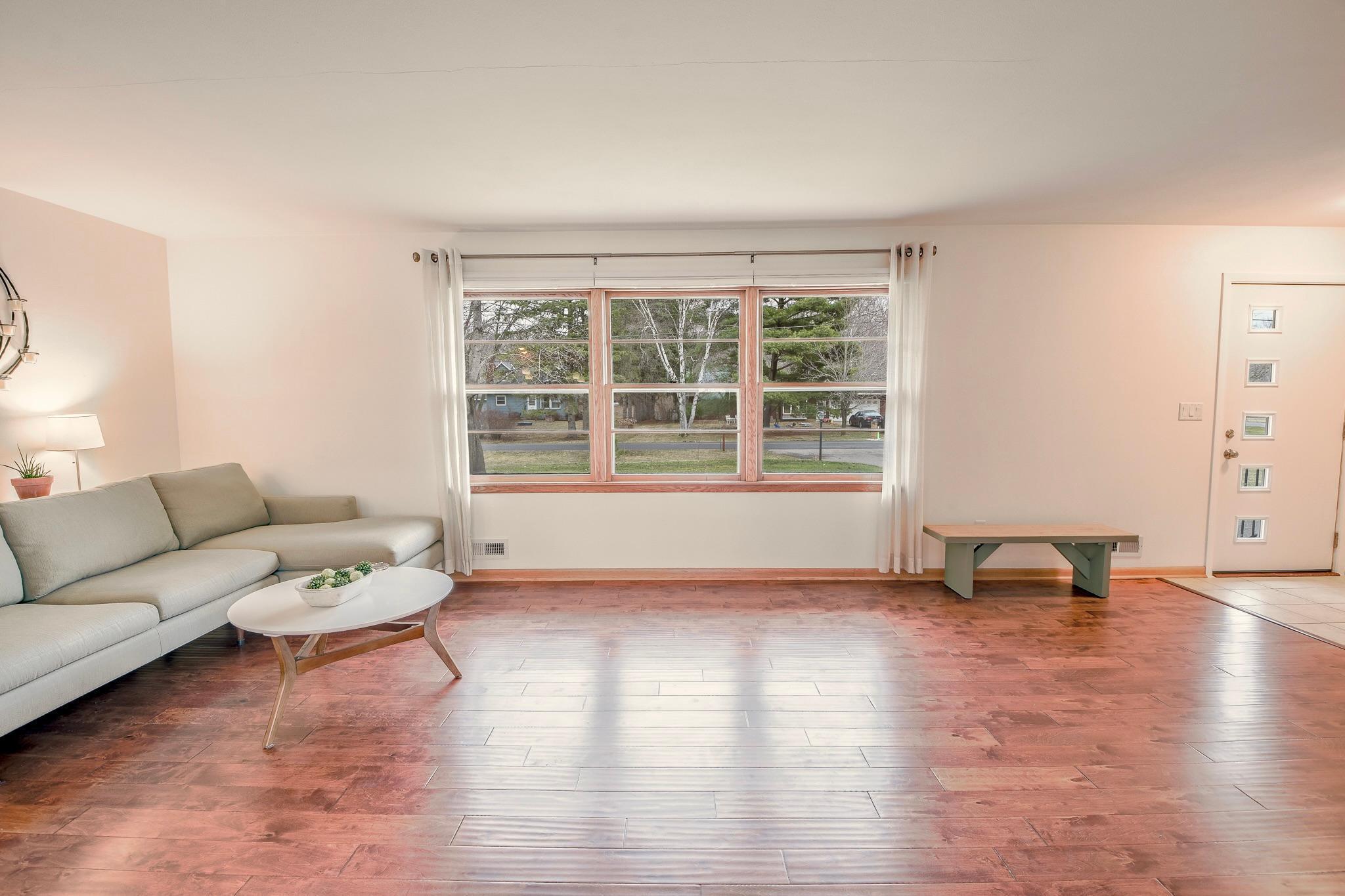 Showcasing an impressive expanse of windows, bringing the outdoors in.