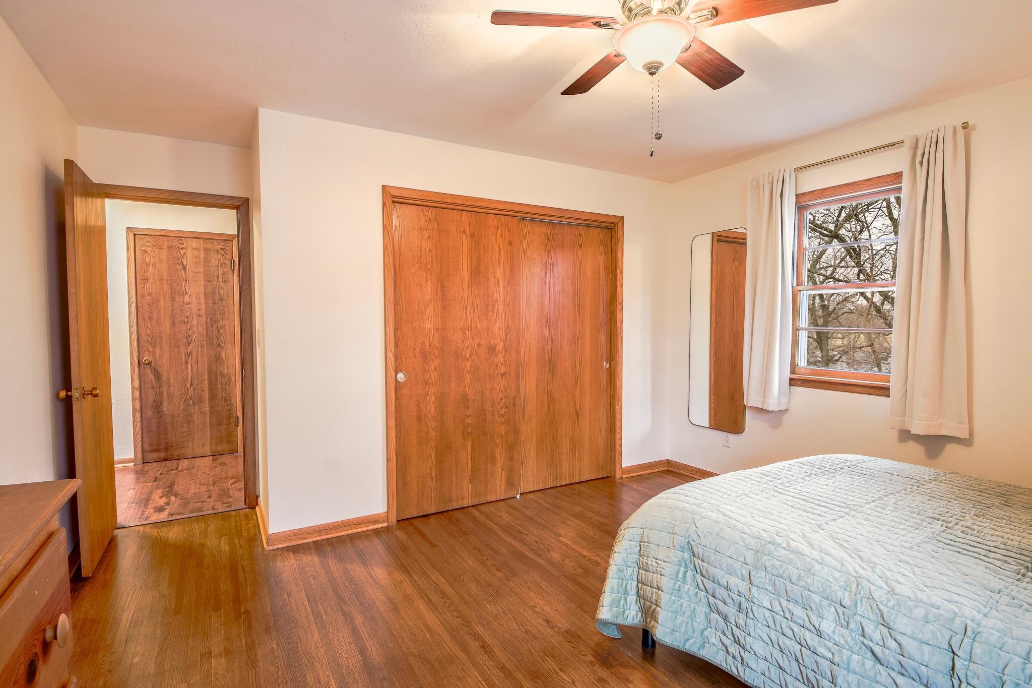 Ceiling fan adds both style and function.