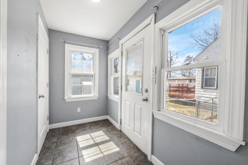 The rear entrance features a nice mudroom area with a large closet.