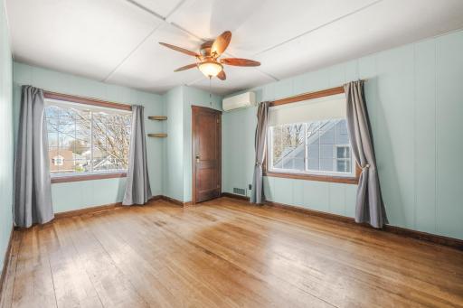 Spacious primary bedroom on the upper level, featuring a ductless mini-split (2023)