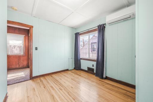 Alternate view of the second bedroom on the upper level, complete with a ductless mini-split.