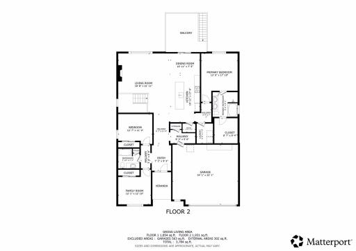 Main Level Floor Plan - 2040 Diamond Lane
