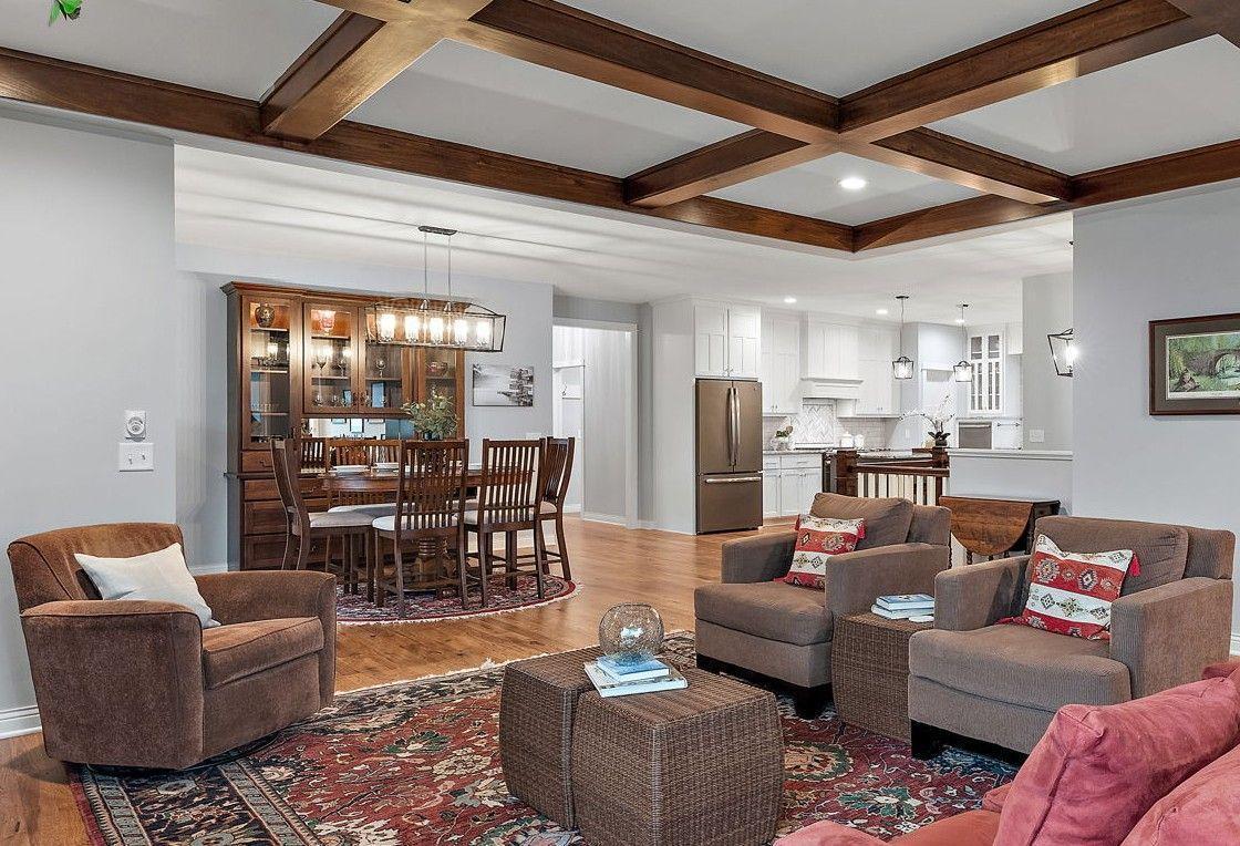 Main living room view to the dining and kitchen!